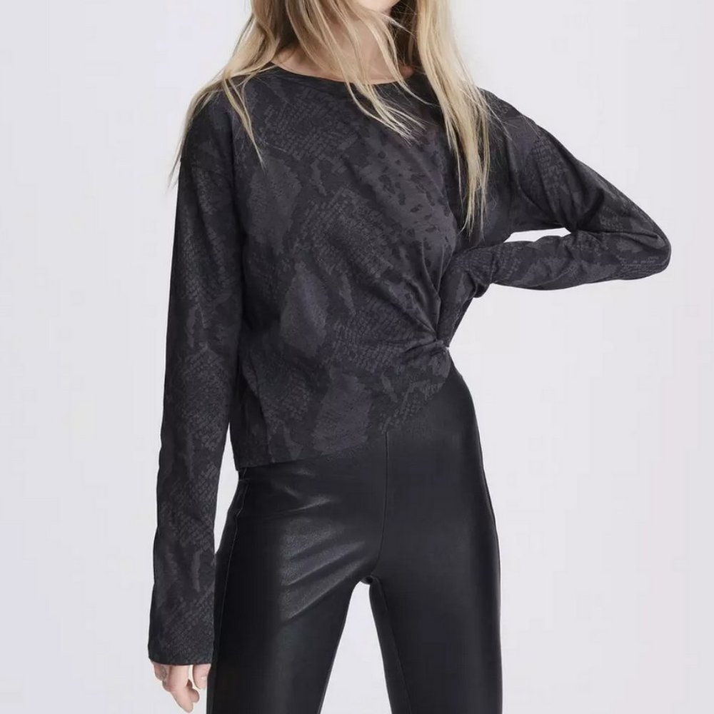 Rag & Bone Cropped Snake Pring Long Sleeve